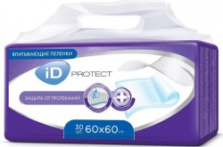 Пеленки одноразовые ID Protect впитывающие р. 60смх60см 30 шт.