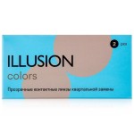 Линзы контактные, Illusion (Иллюжн) 2 шт Колорс bc 8.6 квартальной замены прозрачные (-1.00)